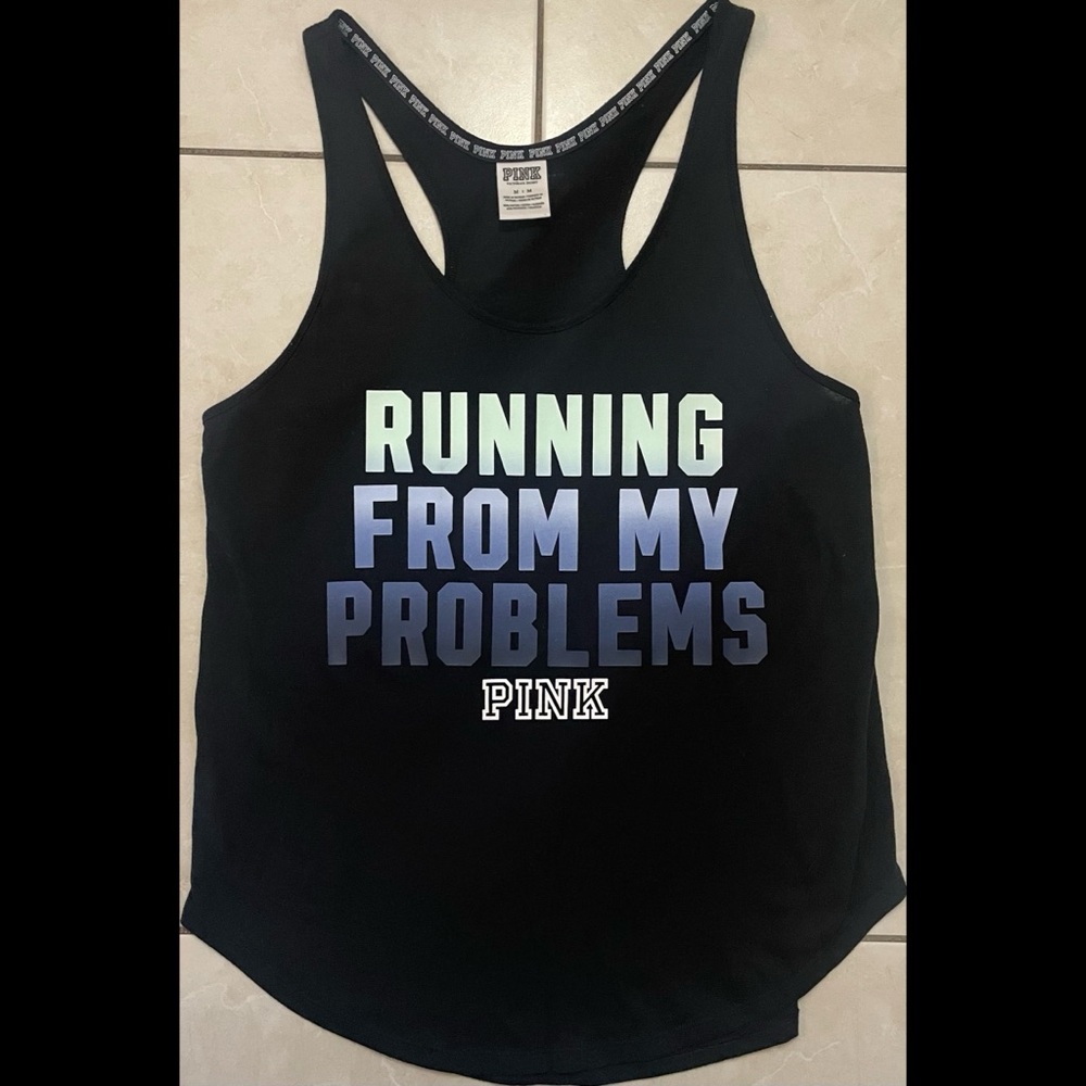 PINK Black Razorback Tank Top - Picture 2 of 10